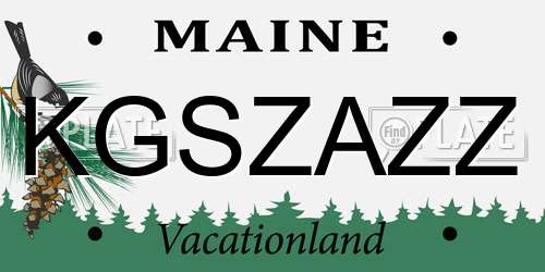 KGSZAZZ Maine License Plate