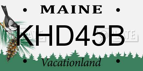 KHD45B Maine License Plate