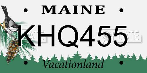 KHQ455 Maine License Plate