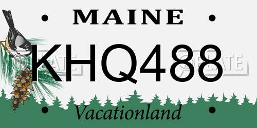 KHQ488 Maine License Plate