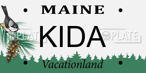 KIDA Maine License Plate