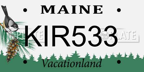 KIR533 Maine License Plate