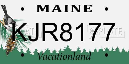 KJR8177 Maine License Plate