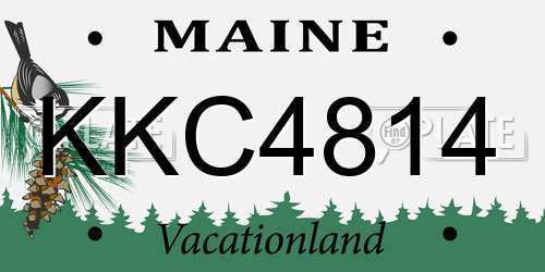 KKC4814 Maine License Plate