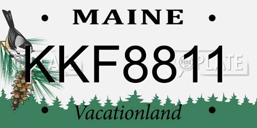 KKF8811 Maine License Plate