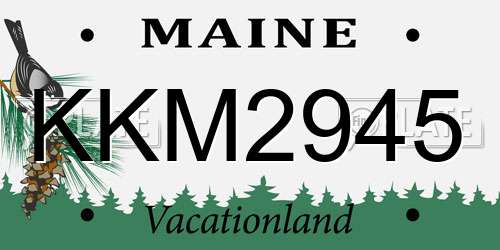 KKM2945 Maine License Plate
