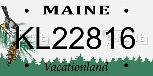 KL22816 Maine License Plate