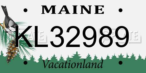KL32989 Maine License Plate