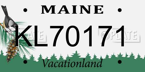 KL70171 Maine License Plate