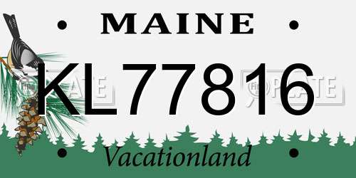 KL77816 Maine License Plate
