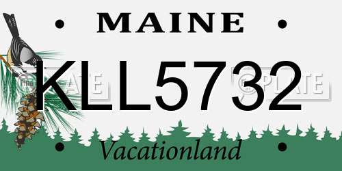 KLL5732 Maine License Plate