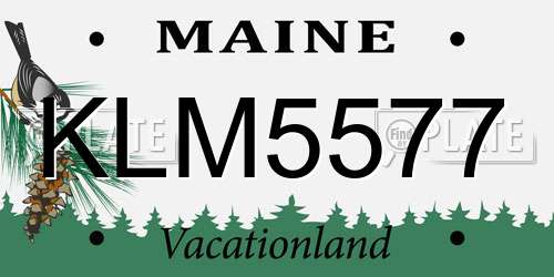 KLM5577 Maine License Plate