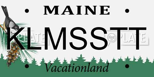 KLMSSTT Maine License Plate