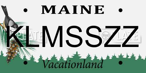 KLMSSZZ Maine License Plate