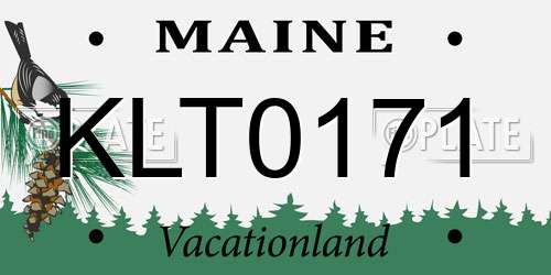 KLT0171 Maine License Plate