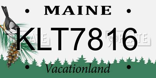 KLT7816 Maine License Plate