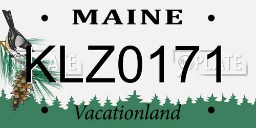 KLZ0171 Maine License Plate