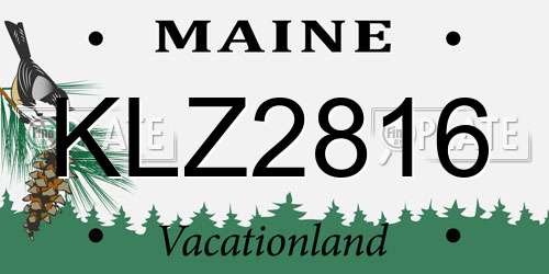 KLZ2816 Maine License Plate
