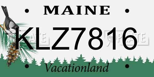 KLZ7816 Maine License Plate