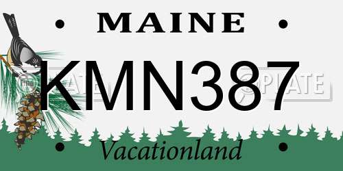 KMN387 Maine License Plate
