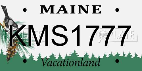 KMS1777 Maine License Plate