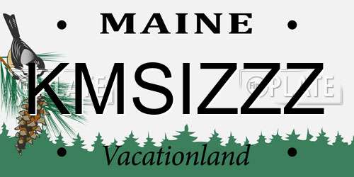 KMSIZZZ Maine License Plate
