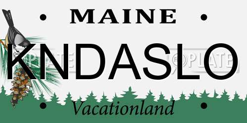 KNDASLO Maine License Plate