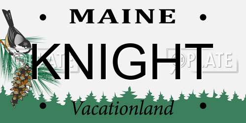 KNIGHT Maine License Plate