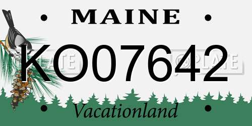 KO07642 Maine License Plate