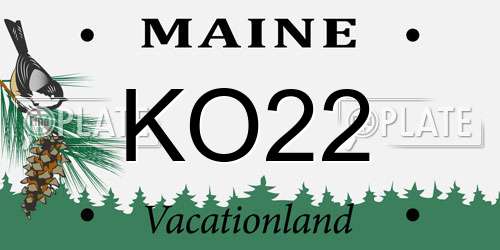 KO22 Maine License Plate