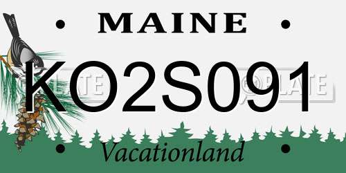 KO2S091 Maine License Plate