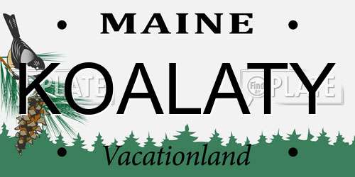 KOALATY Maine License Plate