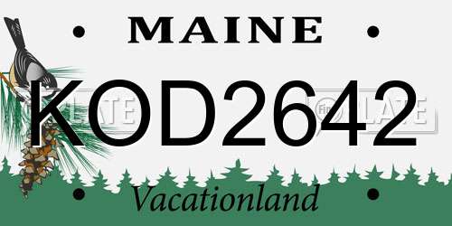 KOD2642 Maine License Plate
