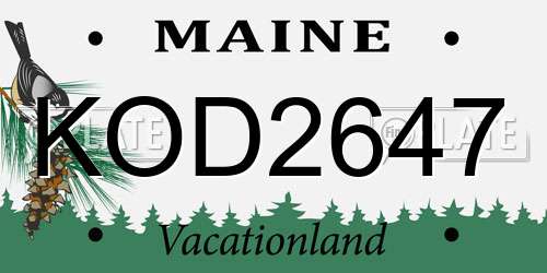 KOD2647 Maine License Plate