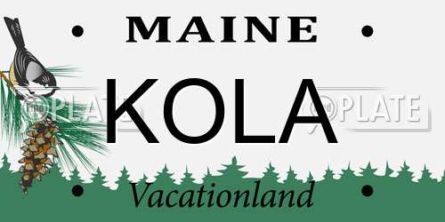 KOLA Maine License Plate