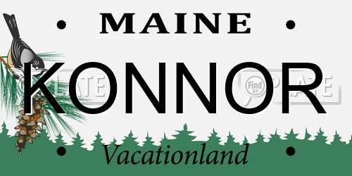 KONNOR Maine License Plate
