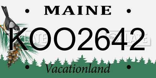 KOO2642 Maine License Plate
