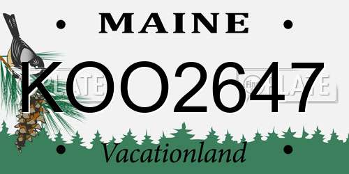 KOO2647 Maine License Plate