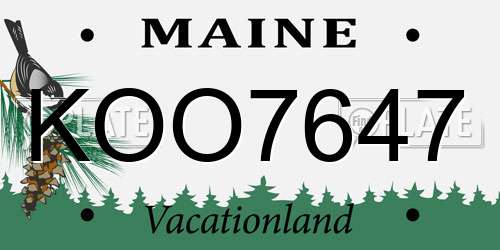 KOO7647 Maine License Plate