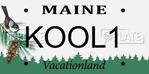 KOOL1 Maine License Plate