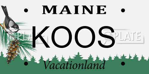 KOOS Maine License Plate