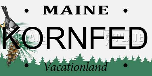 KORNFED Maine License Plate