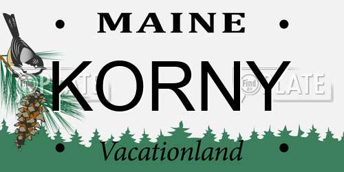 KORNY Maine License Plate