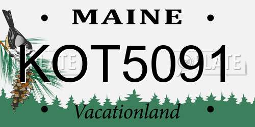 KOT5091 Maine License Plate