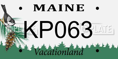 KP063 Maine License Plate