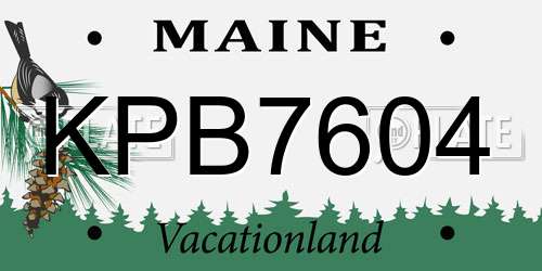 KPB7604 Maine License Plate