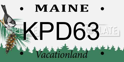 KPD63 Maine License Plate