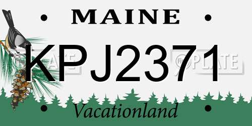KPJ2371 Maine License Plate