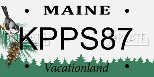 KPPS87 Maine License Plate