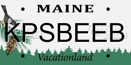 KPSBEEB Maine License Plate
